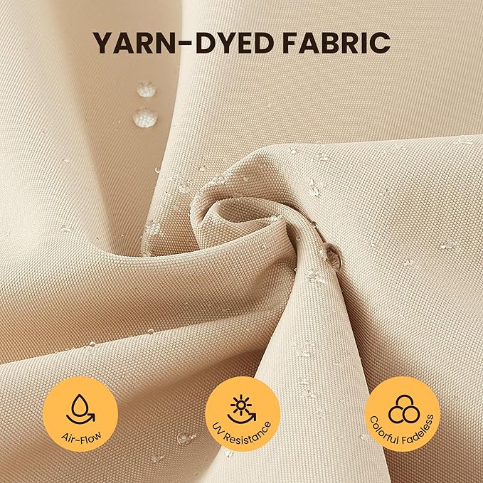 9' X 12' Cantilever Patio Umbrella Outdoor Heavy Duty Double Top Windproof Rectangle Offset Umbrellas with 360-degree Rotation for Pool Deck Backyard, Beige