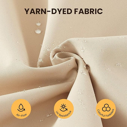 9' X 12' Cantilever Patio Umbrella Outdoor with Base Included Heavy Duty Double Top Windproof Rectangle Offset Umbrellas with 360-degree Rotation for Pool Deck Backyard, Beige