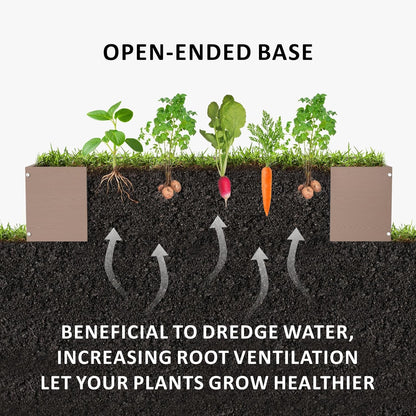 HDPE Raised Garden Bed 47.24 * 24.4 * 9.65 in,Vegetable Planter Bed Outdoor,Elevated Horticulture Planter Bed,Waterproof,Rot-Resistant and Non-Cracking Above Ground Garden Bed(Light Brown)