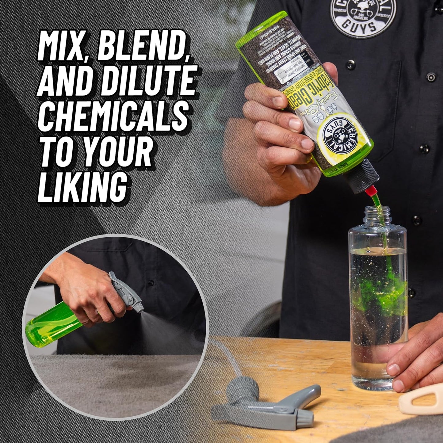 Chemical Guys Acc_121.16HD3 Acc_121.16HD-3PK Chemical Resistant Heavy Duty Bottle and Sprayer, 16 oz, Pack of 3