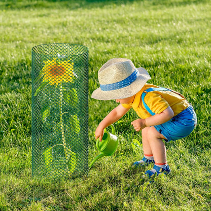 32.8ftx16In Plant Protectors from Animals,Plant Cages for Outdoor Plants,Wire Plant Protector Cage,Wire Plant Protector,Chicken Wire Cloche with Ground Stakes & Nylon Ties Protect Plants from Animals