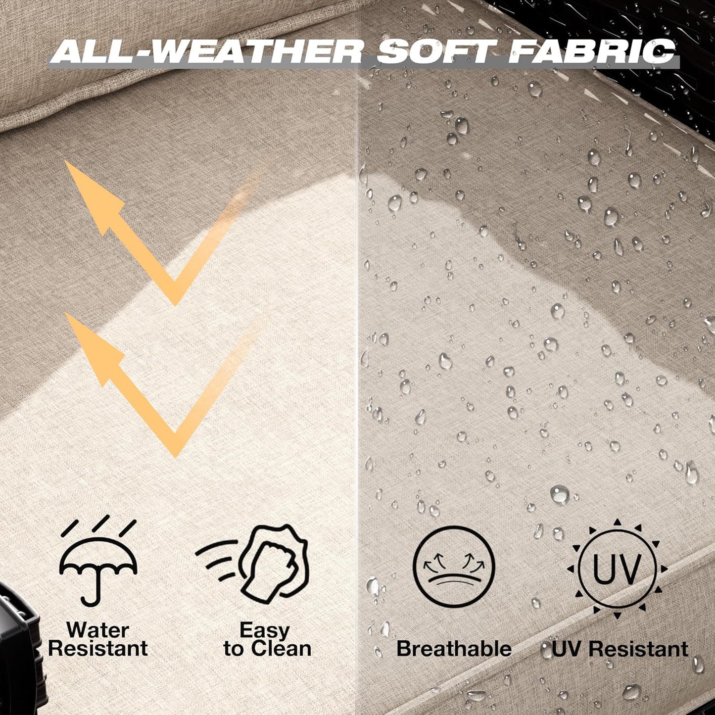 Joyside Wicker Patio Chairs Set of 2, Outdoor Rattan Furniture with Wide Armrest and Thick Cushions, Upgraded Large Size for Backyard, Garden, Poolside