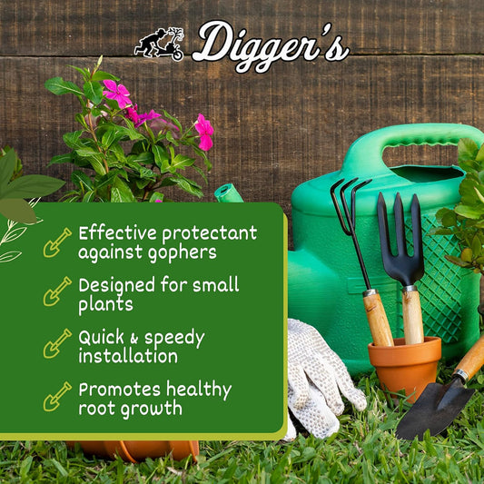 Digger’s 1-Gallon Heavy-Duty Wire Basket - Gopher Wire Basket for Perennials & Vegetables (12 Baskets)