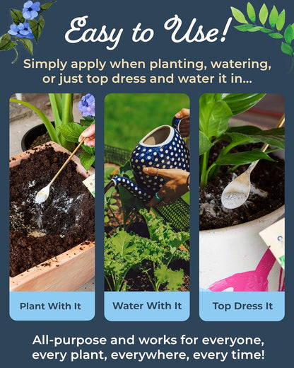 Organic Plant Magic - Truly Organic™ Fast-Acting Soluble Plant Food: All-Purpose Fertilizer Concentrate for All Flower Vegetable Herb Fruit Tree Shrub Container Garden & House Plants [One 1 lb Bag]