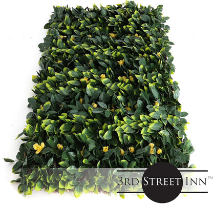 3rd Street Inn™ Leaf Trellis - Bamboo Greenery Panel - Boxwood and Ivy Privacy Fence Substitute - DIY Flexible Fencing (1, Yellow Rose Rattan)