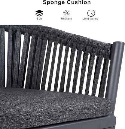 PURPLE LEAF 13 Pieces Oversized Outdoor Dining Set with Patio Aluminium Dining Table and Wicker Chairs Modern Furniture Cushions Sets for Backyard Indoor Decor Kitchen Gray