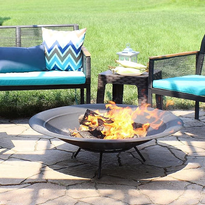 Sunnydaze Outdoor Fire Pit Bowl Replacement Insert for DIY Ring or Existing Stand - Wood-Burning Fire Bowl for Outside - 39-Inch