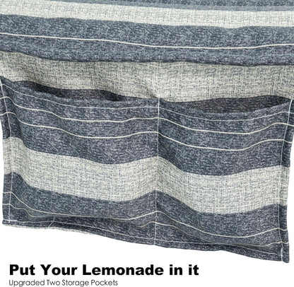 2 Person Hammocks for Outside, Double Quilted Fabric Outdoor Hammock with Spreader Bar, Large Removable Pillow, Storage Pockets, Carabiners, Max 475 lbs Capacity (Slate Grey)