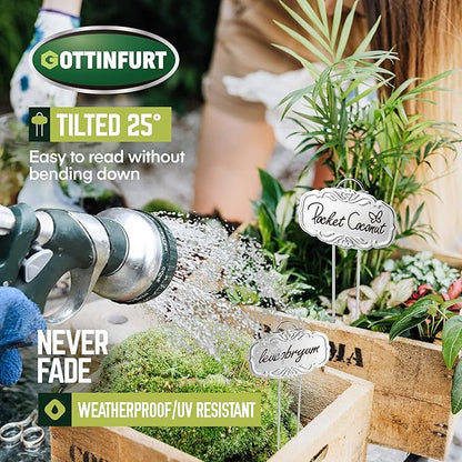 Updated Metal Plant Labels for Garden, 25 Pack Stainless Steel DIY Plant Markers Waterproof for Flowers, Vegetables, Seedlings