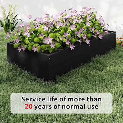 Raised Garden Bed 47.24 * 24.4 * 9.65 in,HDPE Vegetable Planter Bed Outdoor,Elevated Horticulture Planter Bed,Waterproof,Rot-Resistant and Non-Cracking Above Ground Garden Bed(Black)