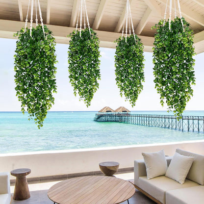 Waipfaru 8Pcs Fake Hanging Plants 2.7ft Fake Plants UV Resistant Fake Vines Artificial Decor for Indoor Outdoor Party Wall Porch Wedding Decoration