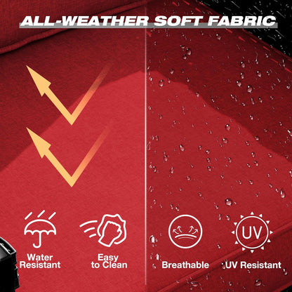 Joyside Wicker Patio Furniture Sets, 6 Pieces Upgraded Large Size Outdoor Furniture with Swivel Rocking Patio Chairs, Outdoor Ottoman, 3-Seat Sofa and Side Table, Thick Cushions, Wide Armrest