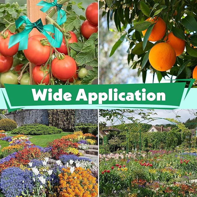 24 Pcs Stretch Tie Tape, 150 Feet x 1/2" Wide Reusable Garden Plant Ties Green Tapes for Plants, Thick Garden Vinyl Stake Ribbon for Branches Flowers Tomatoes Indoor/Outdoor/Greenhouse