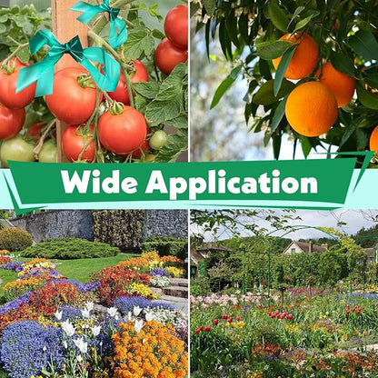 24 Pcs Stretch Tie Tape, 150 Feet x 1/2" Wide Reusable Garden Plant Ties Green Tapes for Plants, Thick Garden Vinyl Stake Ribbon for Branches Flowers Tomatoes Indoor/Outdoor/Greenhouse