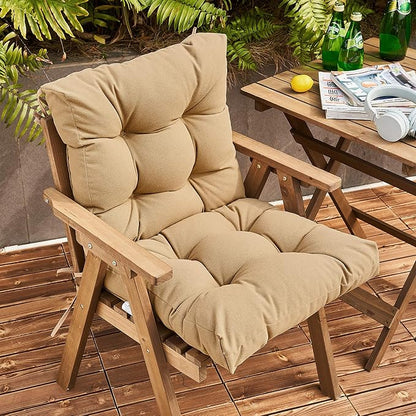 ARTPLAN All Weather Chair Outdoor Cushions Wicker Tufted Pillow with Back for Outdoor Furniture
