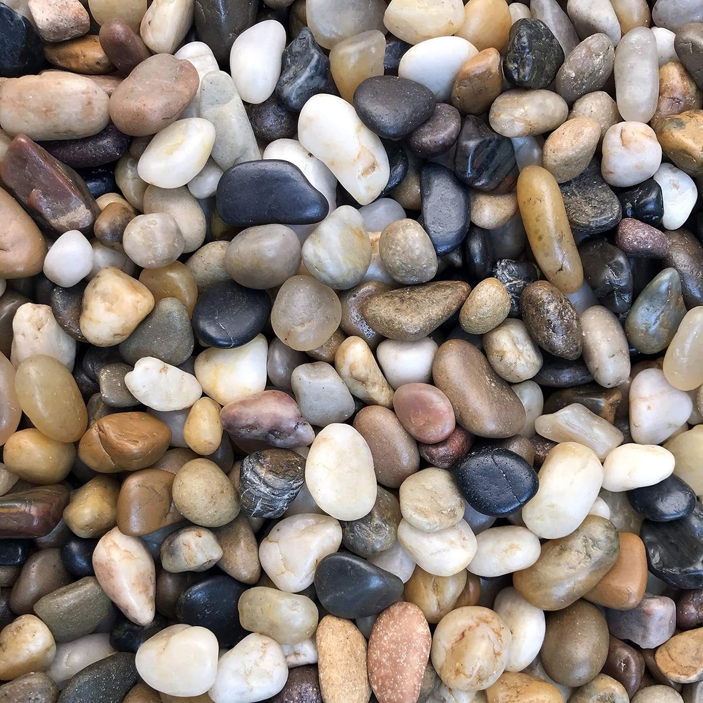 Voulosimi River Rock Stones, Natural Decorative Polished Mixed Pebbles Gravel,Outdoor Decorative Stones for Plant Aquariums, Landscaping, Vase Fillers (10 LB, Mixed Colors)
