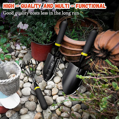 Heavy Duty Stainless Steel Garden Tool Set - Thoughtfully Crafted for Outdoor Patio Use, Perfect for Both Men and Women. Includes Gardening Trowel, Transplanting Shovel, and Hand Cultivators