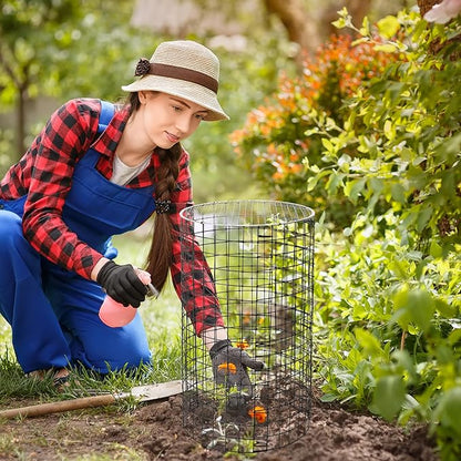 Adnee 8 Pack Wire Plant Protector with Cover-20" x 11" Detachable Metal Plant Protectors Mesh-Garden Plant Protectors for Flower Vegetable to Keep Animals Out