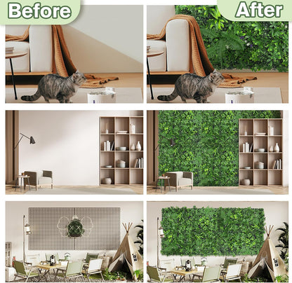 Artificial Green Boxwood Grass Wall Roll: 72"x128"(64 SQFT) UV Protected Ivy Privacy Hedge Fence Screen for Chain Link Fences Panel Indoor,Outdoor Patio Balcony & Garden