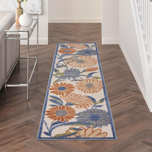 Nourison Home Aloha Beige Multicolor 2'3" x 8' Area Rug - Easy Cleaning, Non Shedding, Bed Room, Living Room, Dining Room, Kitchen (8' Runner)