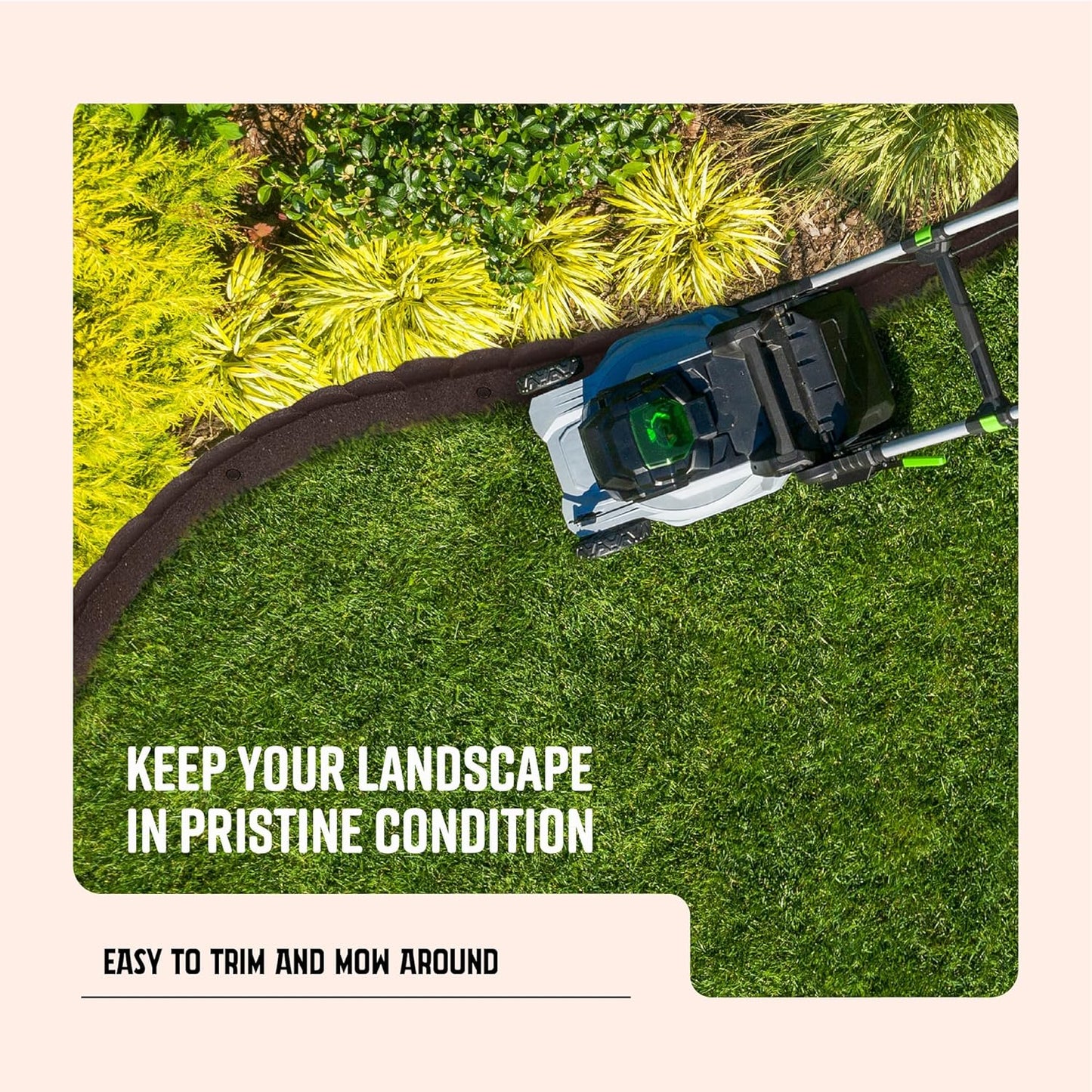 Playsafer L Shaped Flexible Rubber Scalloped Edger for Lawns Landscaping and Playground | Easy No Dig Installation| 4' Long (1, Brown)