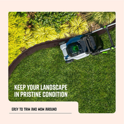 Playsafer L Shaped Flexible Rubber Scalloped Edger for Lawns Landscaping and Playground | Easy No Dig Installation| 4' Long (4, Brown)