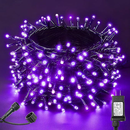 BlcTec Halloween Lights 300 LED 108FT Halloween String Lights with 8 Modes, UL Certified, Connectable, Waterproof, Timer for Outdoor Indoor Yard, Porch, Trees, Haunted House Decorations, Purple