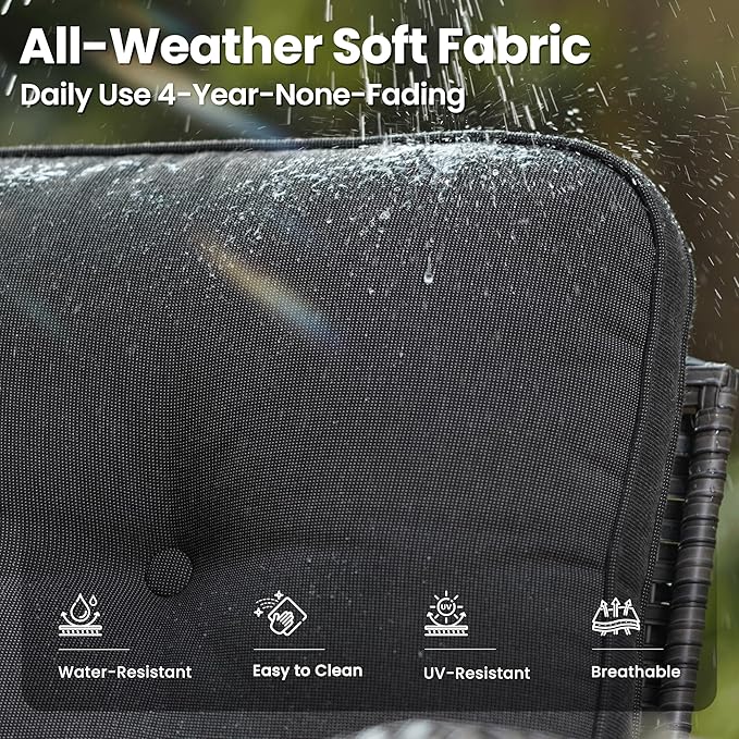 ovios 8 Pieces Patio Furniture Set, Outdoor Wicker Sofa with Swivel Chairs, Coffee Table, All Weather High Back Rattan Loveseat Couch with Comfy Cushions, Black