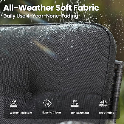 ovios 7 Pieces Patio Furniture Set, Outdoor Wicker Sofa with Swivel Chairs, Coffee Table, All Weather High Back Rattan Loveseat Couch with Comfy Cushions, Black