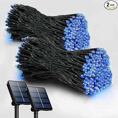 2 Pack Solar Christmas Lights Outdoor, 72FT 200 LED Solar String Lights with 8 Lighting Modes, IP65 Waterproof Solar Lights Outdoor for Xmas Garden Party Tree Decor