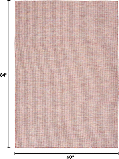 Nourison Home Positano Indoor/Outdoor Rainbow 5' x 7' Area Rug, Easy Cleaning, Non Shedding, Bed Room, Living Room, Dining Room, Backyard, Deck, Patio (5x7)