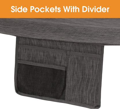 Lazy Daze Hammocks 11 FT Double Outside Hammock Quick Dry Olefin Fabric Hammock with Spreader Bar & Side Pocket for Outdoor Poolside Backyard 450 lbs Capacity, Black