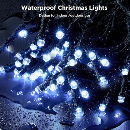 BlcTec Christmas Lights Indoor Outdoor, 300 LED 108FT Bright Christmas String Lights with 8 Modes, Connectable Plug, Waterproof, UL Listed and Timer, Suitable for Xmas Party Decorations, Cool White