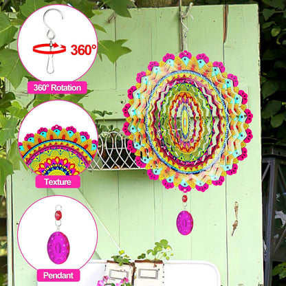 Wind Spinner, Hanging Wind Sculptures,Wind Spinners for Yard and Garden Decor,Yard Decorations Outdoor,Hanging Art Ornaments for Garden Yard Balcony Decor (Mandela Multicolor)