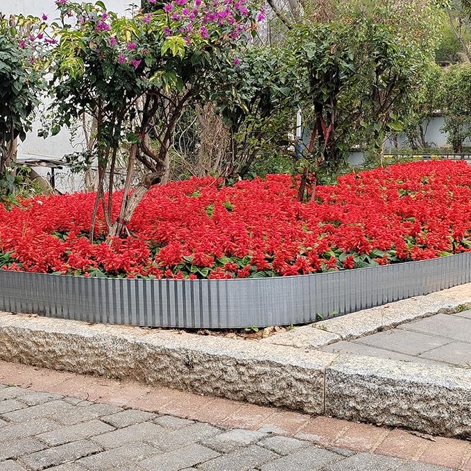 Metal Landscape Edging Border,8 inch × 20 feet Corrugated Garden Edging for Flower Bed,Lawn (8 Inch × 20FT)