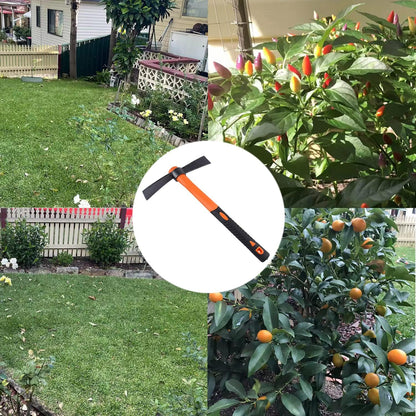 Dual Head Axe Hoe with Heavy Duty Forged Adze and Ergonomic Non-Slip Handle for Gardening, Hunting, Landscaping Outdoor 39mm/15-Inch