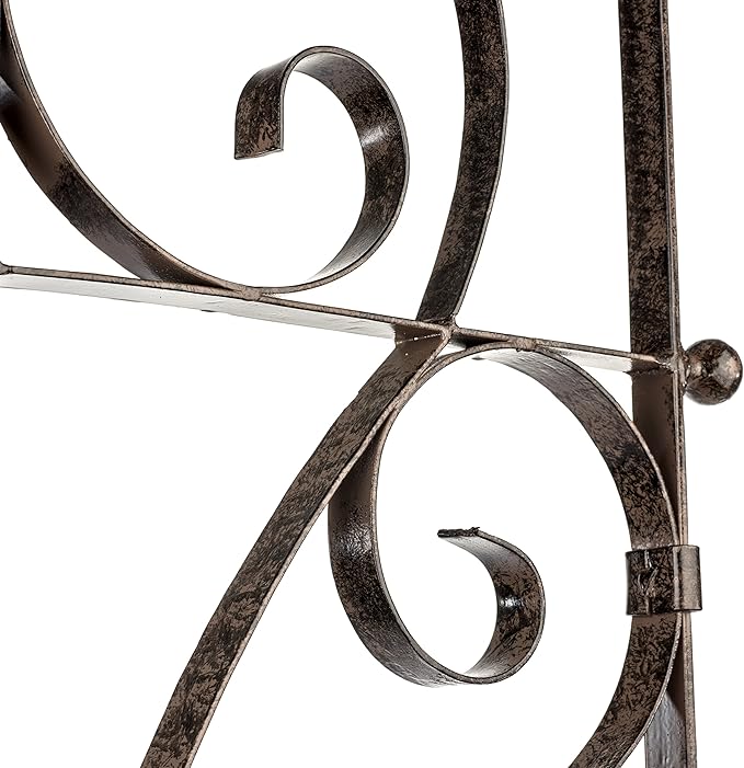 H Potter Garden Trellis for Climbing Plants Iron Metal Outdoor Scroll Wall Decor or Flowers Roses Vine Ivy Clematis GAR214 Large