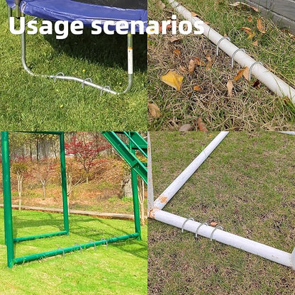 18 Pack Ground Garden Rebar Stakes Rebar 12 Inch Anti-Rust Galvanized Steel J Shape Hook Heavy Duty Ground Anchors for Tents, Position Kits,Fences, and Trampolines Landscape Fabric