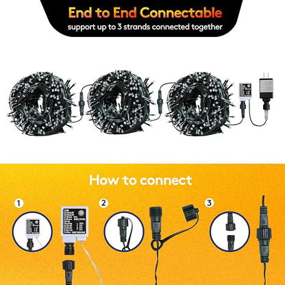 BlcTec Christmas Lights, 300 LED 108FT UL Certified Color Changing Christmas Tree Lights with Remote, 11 Modes, Timer, Waterproof, Connectable String Lights for Xmas Décor, Warm White & Multicolor