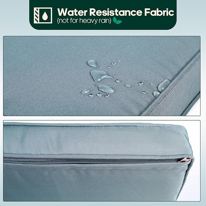 Niubya 3 Piece Wicker Rocking Chair Patio Furniture Sets, Outdoor Wicker Bistro Rattan Chair Conversation Sets with Cushions and Coffee Table, Grey and Brown