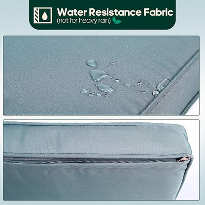 Niubya 3 Piece Wicker Rocking Chair Patio Furniture Sets, Outdoor Wicker Bistro Rattan Chair Conversation Sets with Cushions and Coffee Table, Grey and Brown