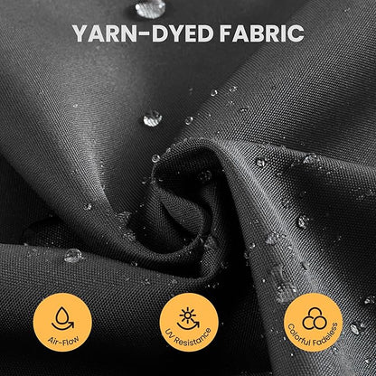 9' X 12' Cantilever Patio Umbrella Outdoor Heavy Duty Double Top Windproof Rectangle Offset Umbrellas with 360-degree Rotation for Pool Deck Backyard, Grey