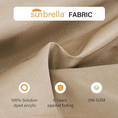 LAUSAINT HOME Sunbrella Outdoor Patio Umbrella with Base Included, 12 FT Deluxe Curvy Cantilever Umbrella Offset Hanging Umbrella with 360° Rotation for Market, Pool, Deck, Garden, Backyard