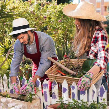 HLDD HANDLANDY Work Gloves for Women and Ladies, Leather Gardening Gloves Flexible Mechanic Working Gloves