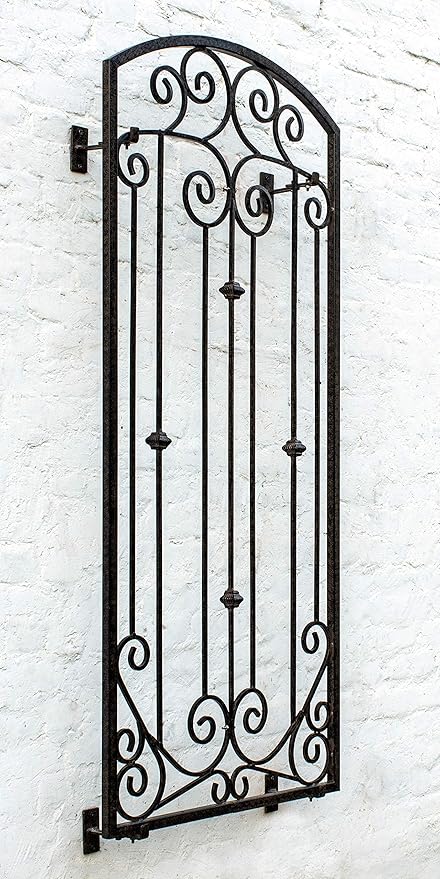 H Potter Garden Metal Wall Art or Trellis for Climbing Plants Outdoor Panel Roses Vines Privacy Includes Brackets for Hanging