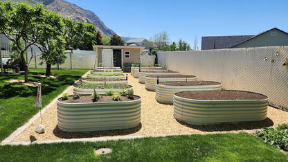 A ANLEOLIFE 4-Pack 6X3X2ft & 8X4X2ft Deep Root Galvanized Raised Garden Beds Outdoor for Planting Vegetables Flowers Herb, Antique White