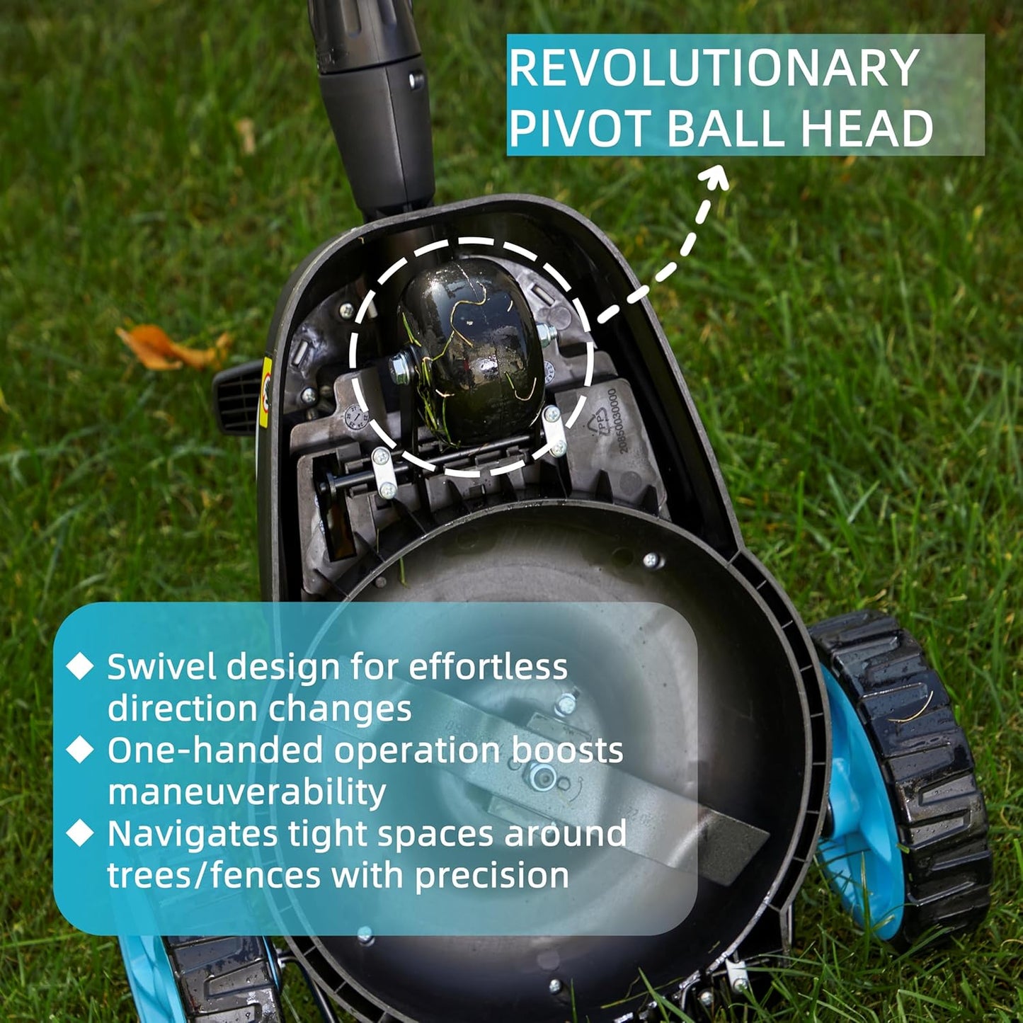 RB 9" Small Lawn Mower for Small Spaces, 40V 2Ah Battery & Charger, Ultra-Light Mini Cordless Lawn Mower with Brushless Motor, 3 Cutting Heights, One-Hand Steering, Upright Storage for Tiny Yards