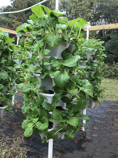18 inch Large Stackable Planters (Terra-Cotta) Out Door Garden. Vertical Planter. Made USA. Easy to Set up Save a Space. Save a Water.
