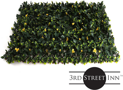 3rd Street Inn™ Leaf Trellis - Bamboo Greenery Panel - Boxwood and Ivy Privacy Fence Substitute - DIY Flexible Fencing (1, Yellow Rose Rattan)