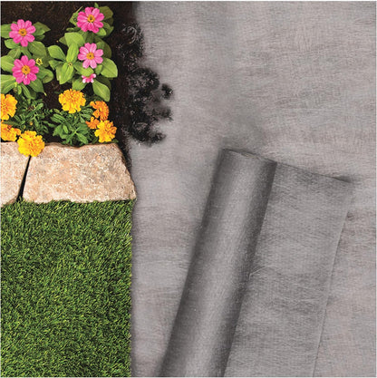 Hanes Geo Nonwoven Landscape Fabric 6' x 300' – Heavy Duty Weed Barrier for Commercial Landscaping, Walkways & Erosion Control (Gray)